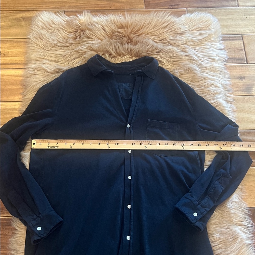Frank & Eileen Mary Dress Heritage Jersey Black Cotton Button Down Shirt Dress M - Picture 6 of 13